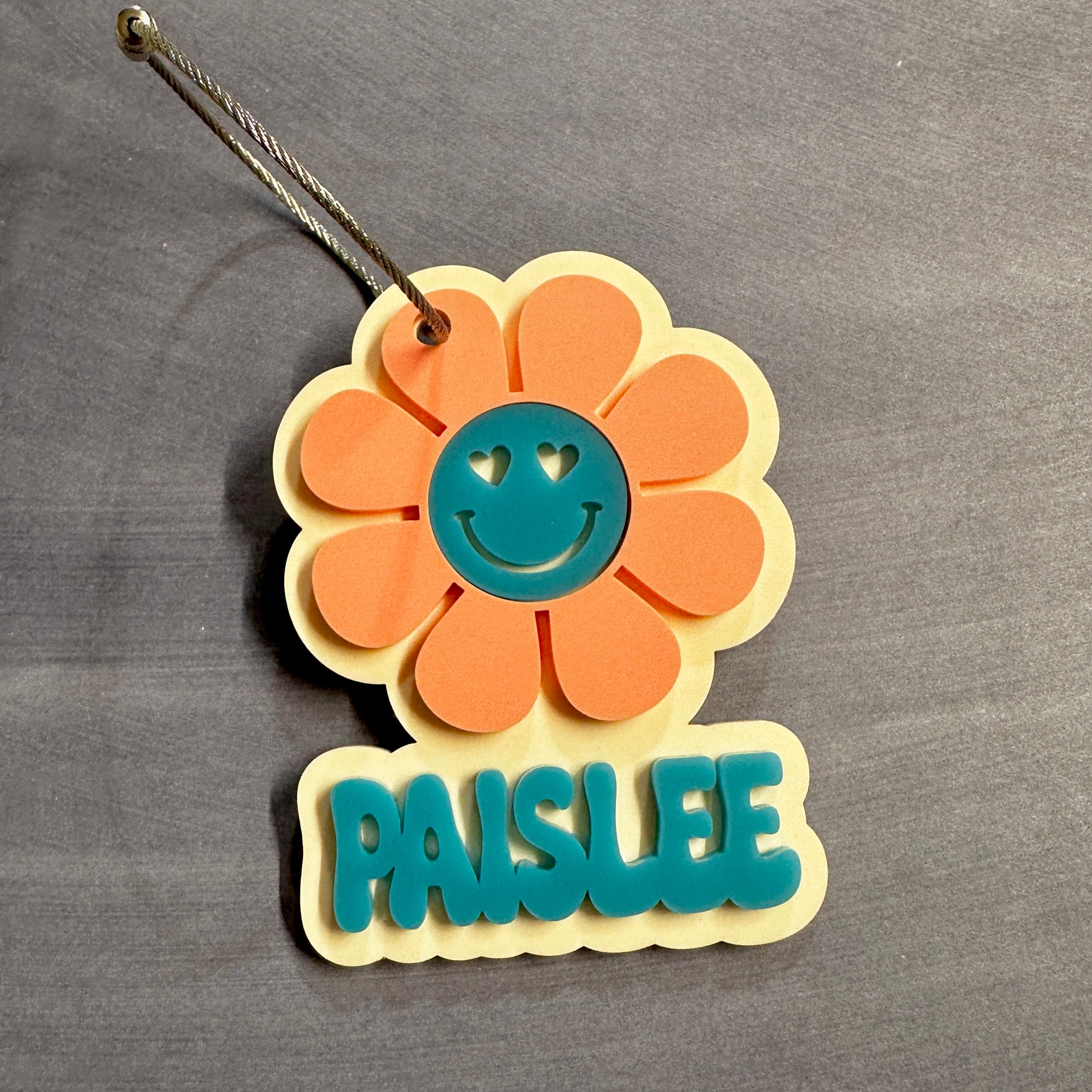 Personalized Flower Acrylic Backpack Tag - Custom Name view 3