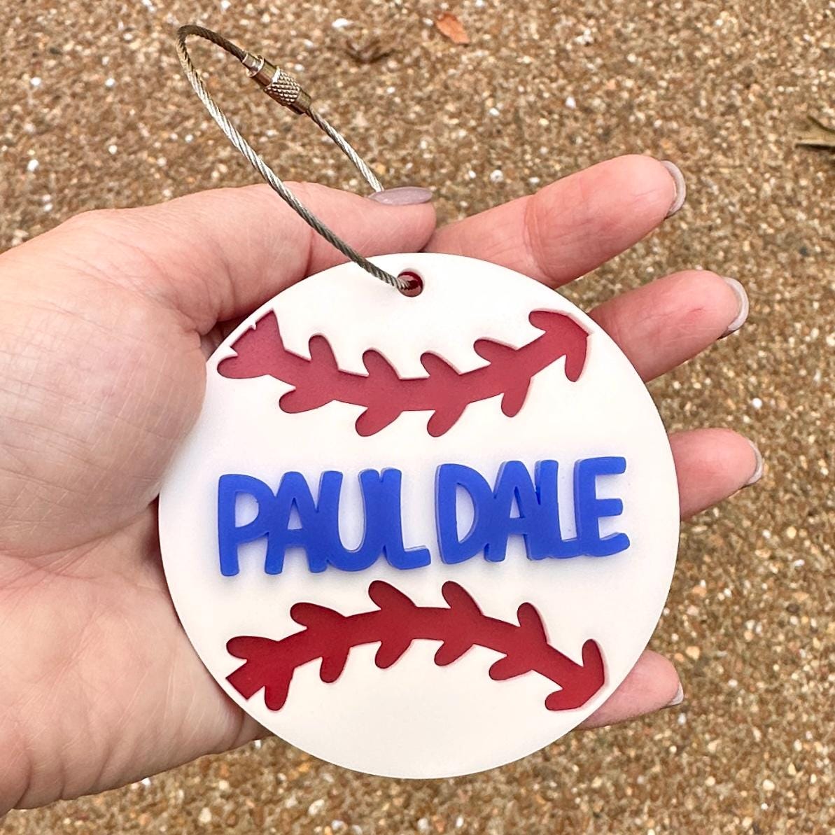 Personalized Baseball Backpack Tag: Acrylic Name...