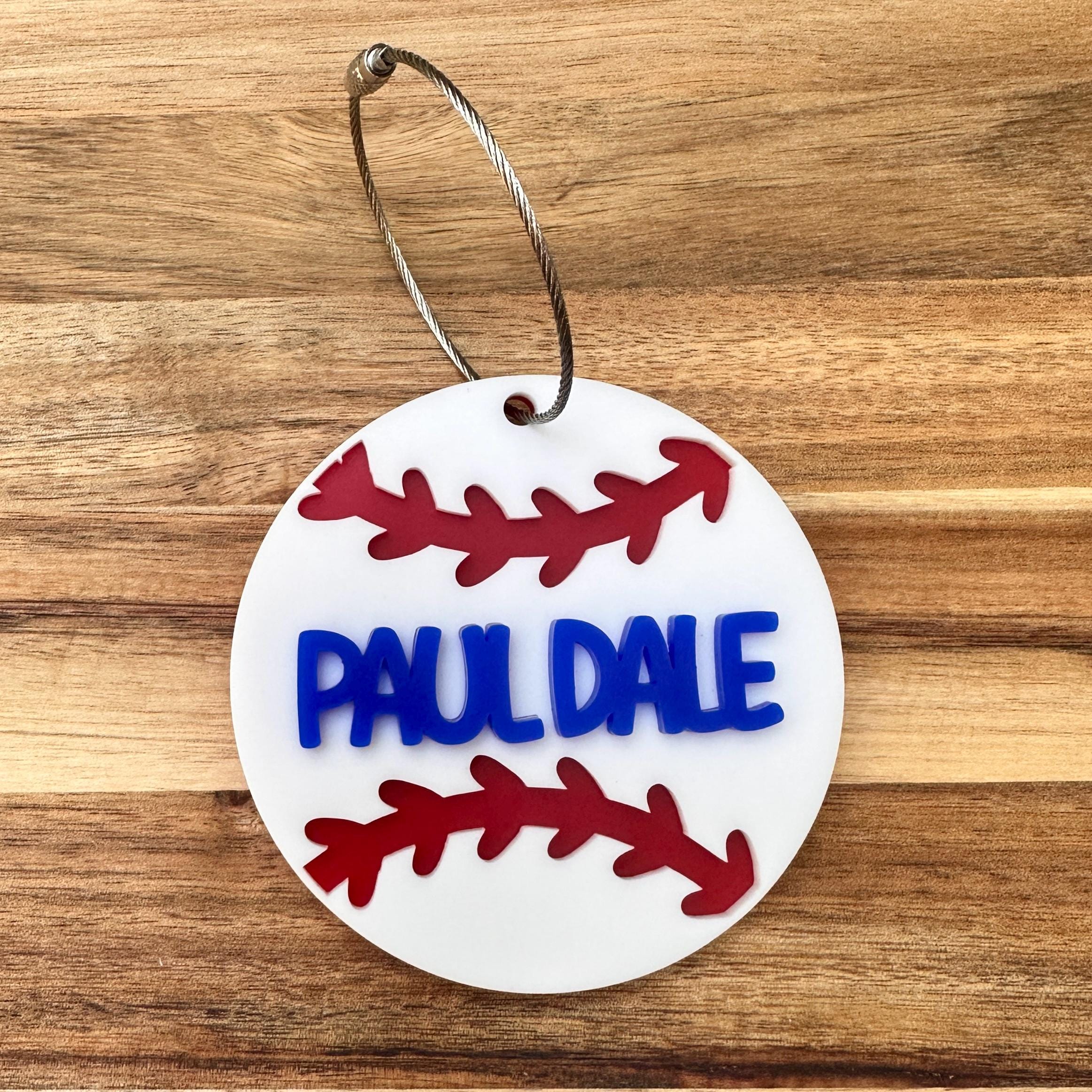 Personalized Baseball Backpack Tag: Acrylic Name Luggage Tag view 2