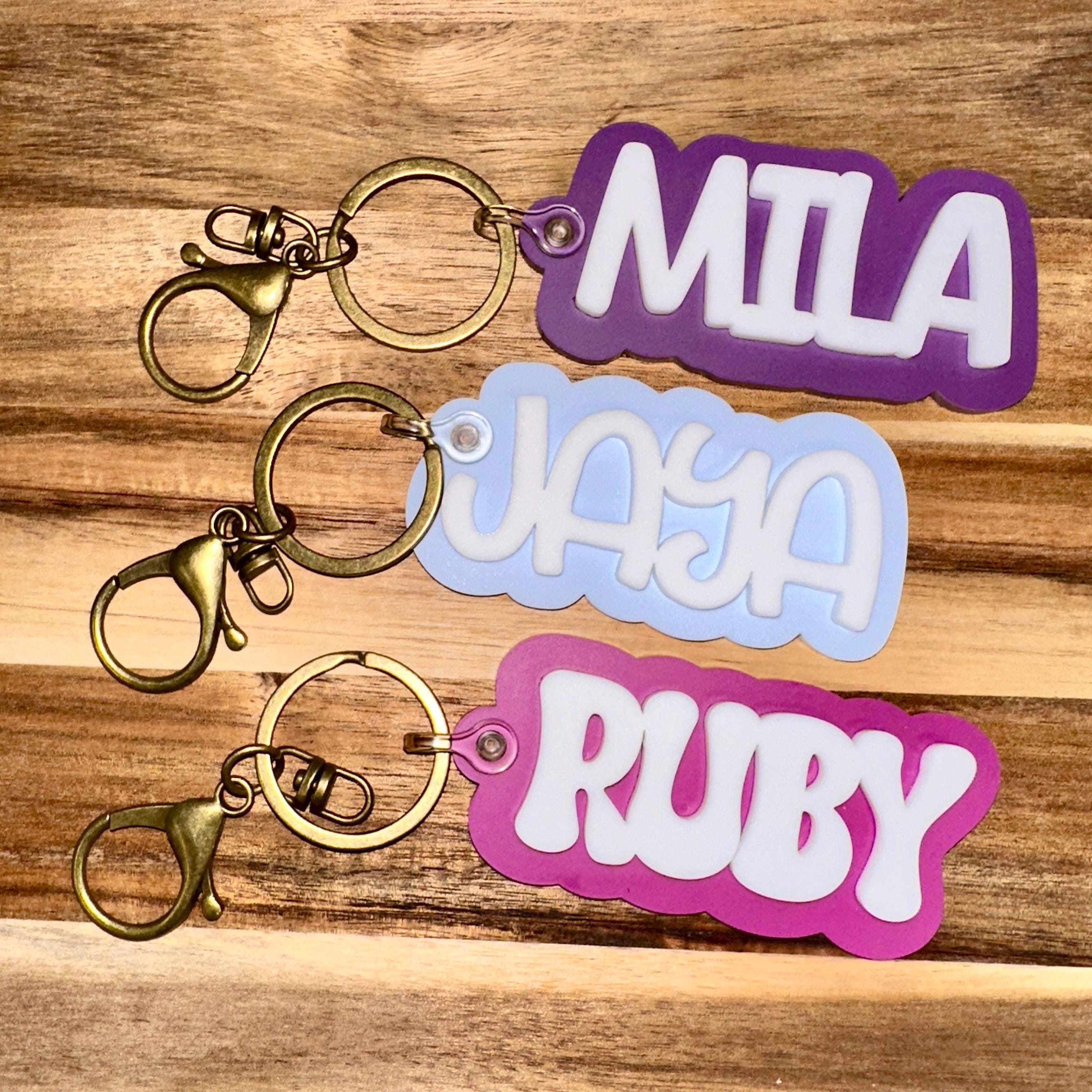 Personalized Acrylic Backpack Tag: Custom Name, School Bag Luggage Tag view 2