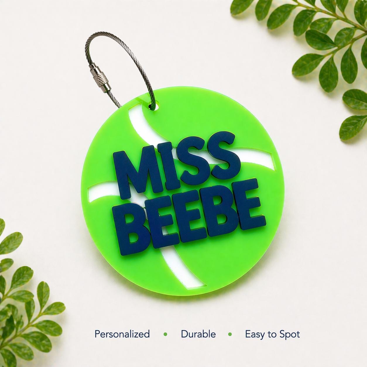 Personalized Tennis Bag Tag Name – Custom Sports Backpack Tag view 1