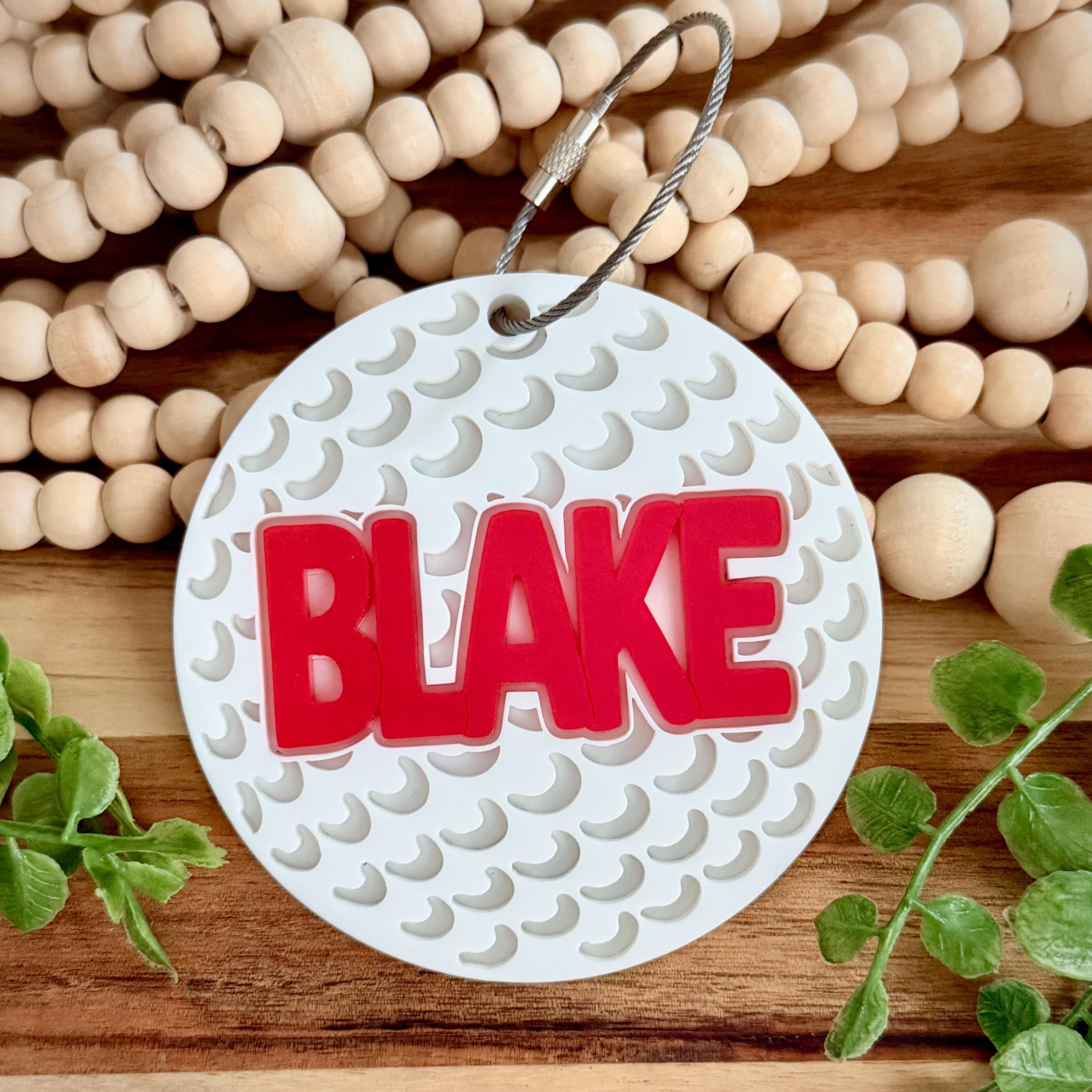 Personalized Golf Bag Tag, Custom Golf Ball Name Tag view 1