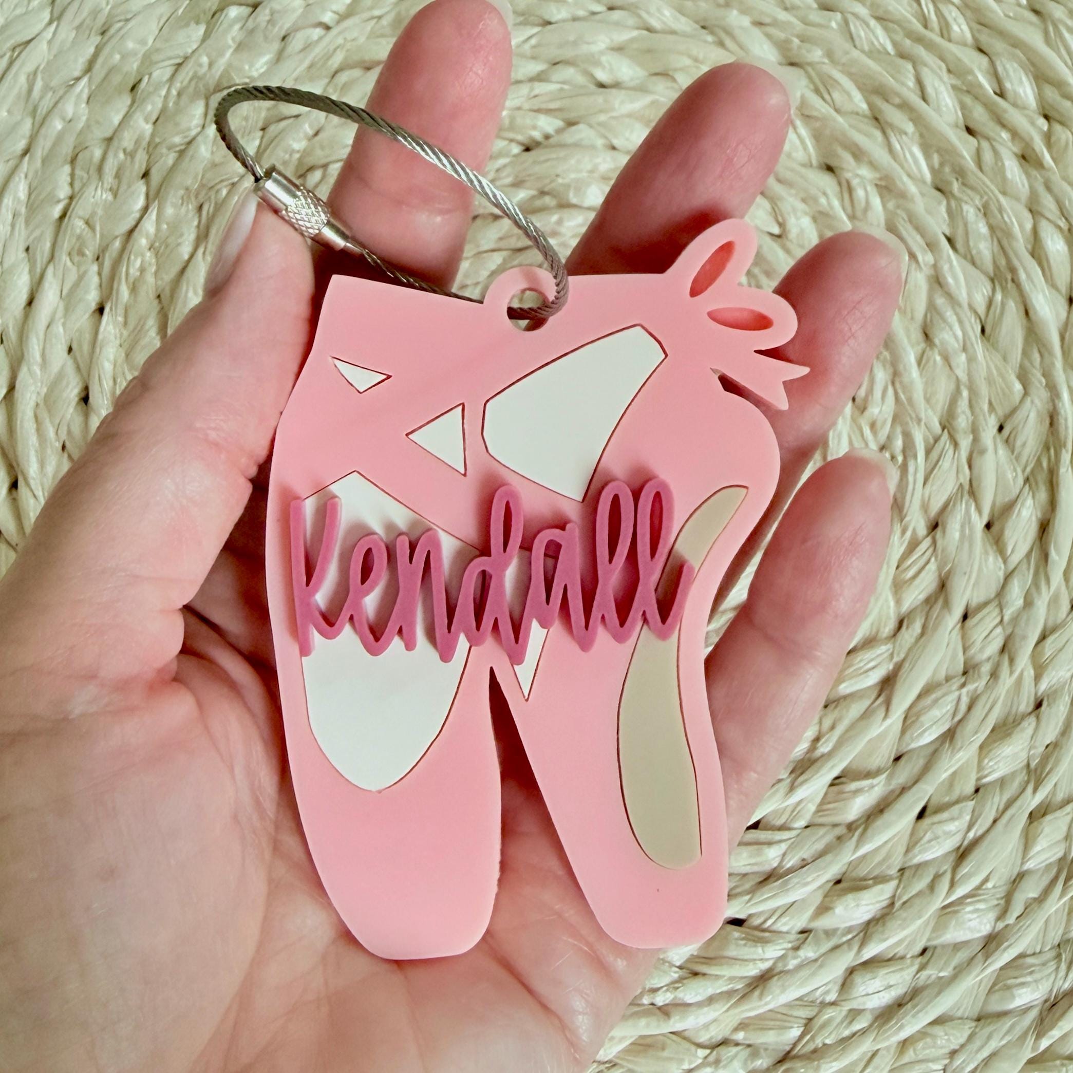 Personalized Ballet Bag Tag, Custom Dance Name Tag view 1