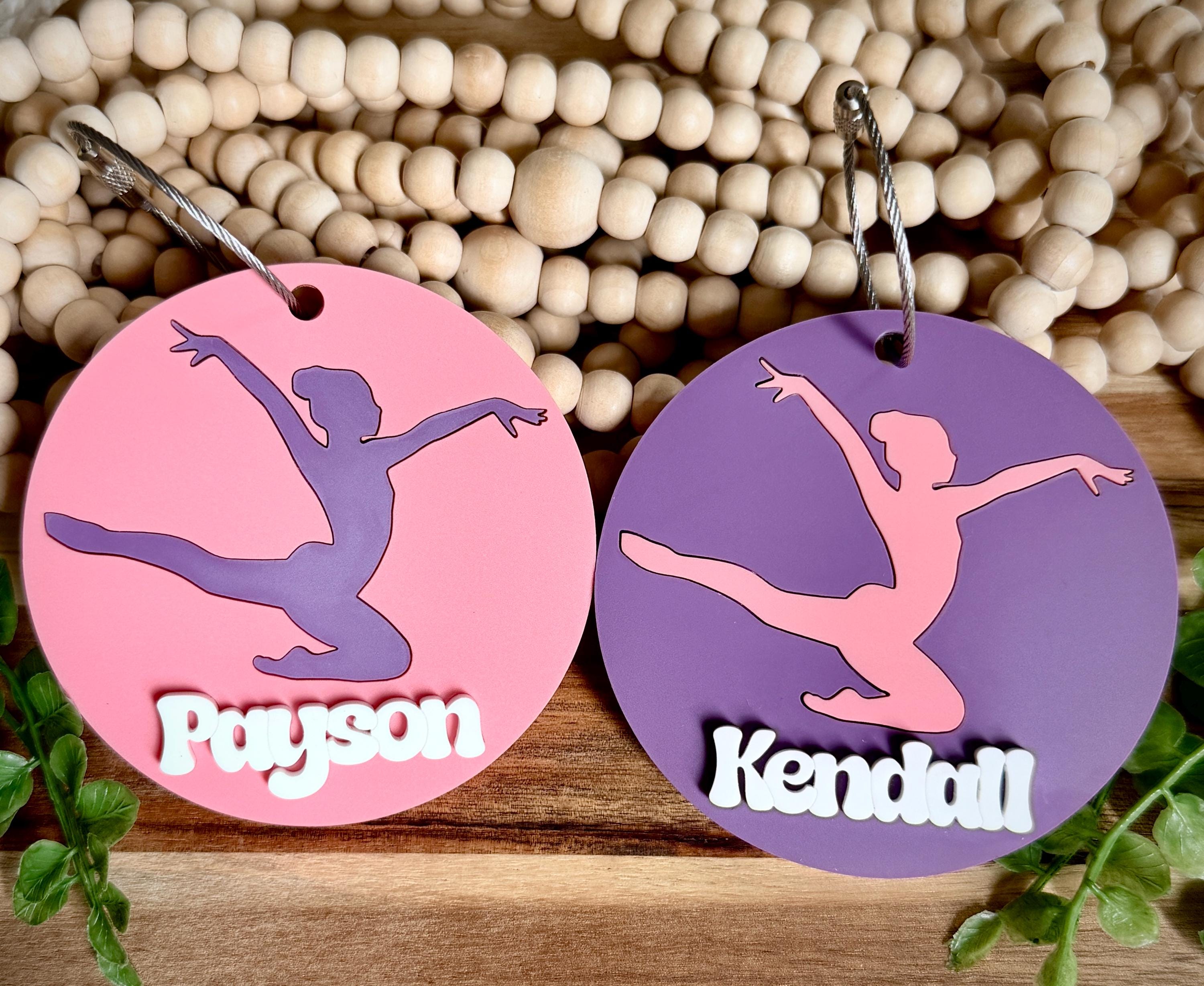 Personalized Gymnastics Bag Tag, Custom Gymnast Name Tag view 2