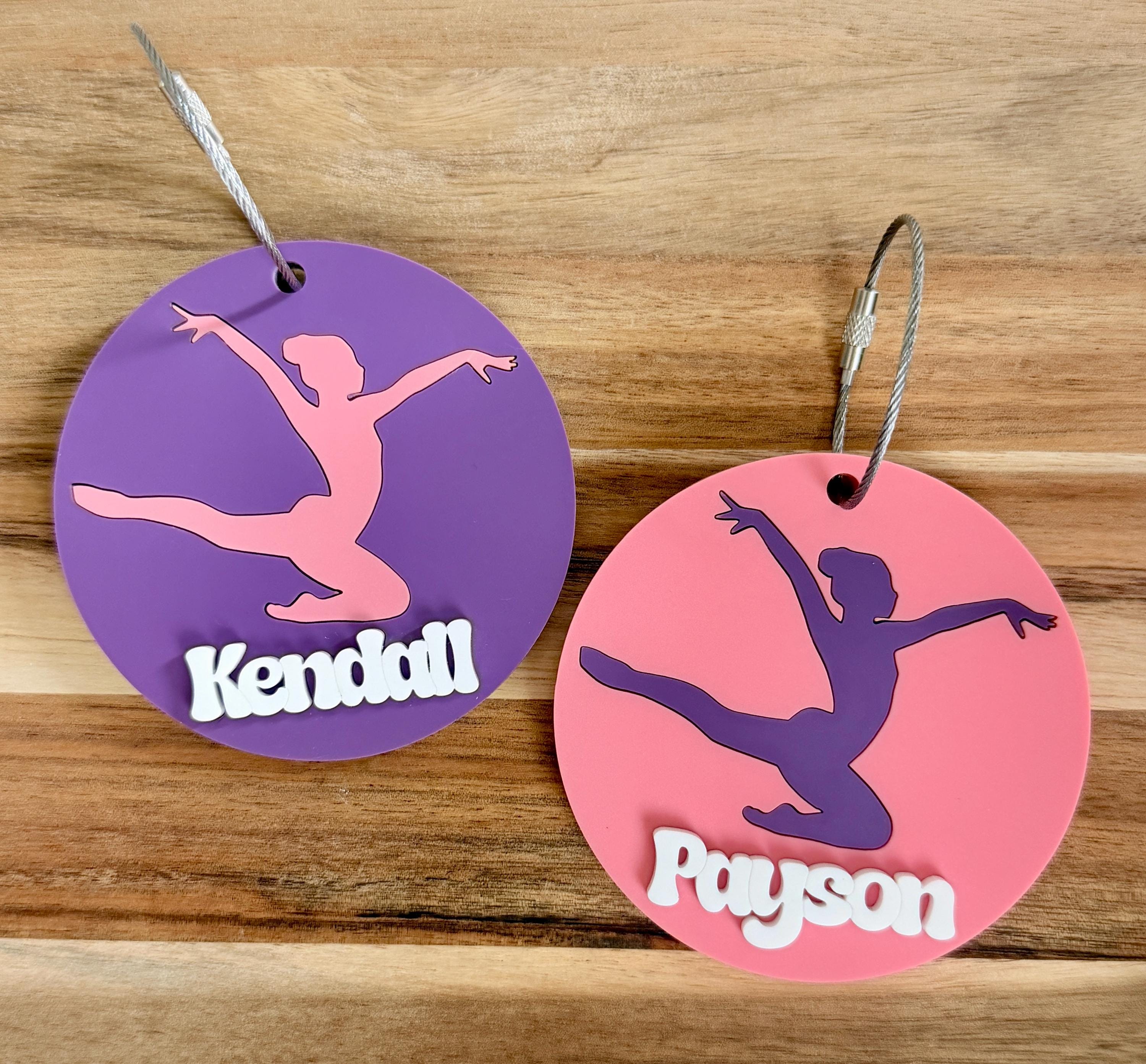 Personalized Gymnastics Bag Tag, Custom Gymnast Name Tag view 3