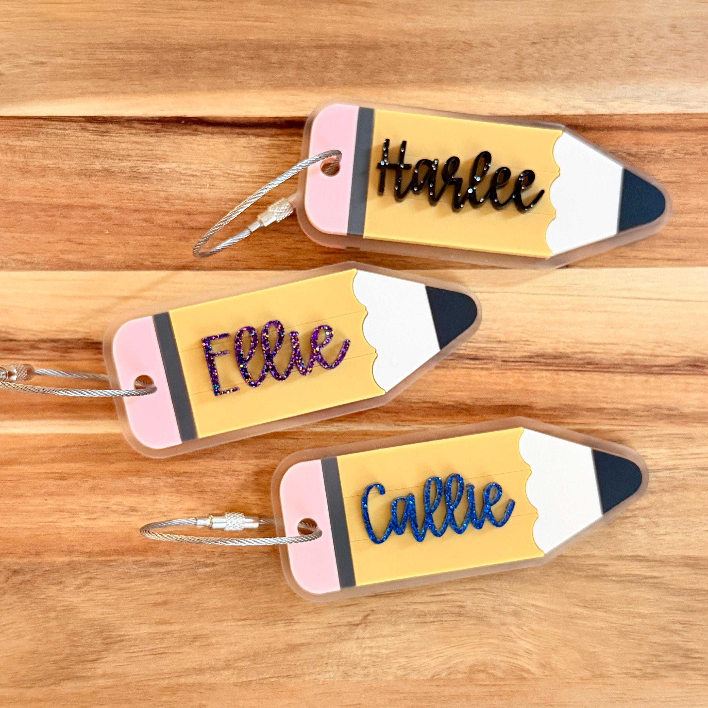 Personalized Pencil Bag Tag Custom Name Backpack Tag view 2
