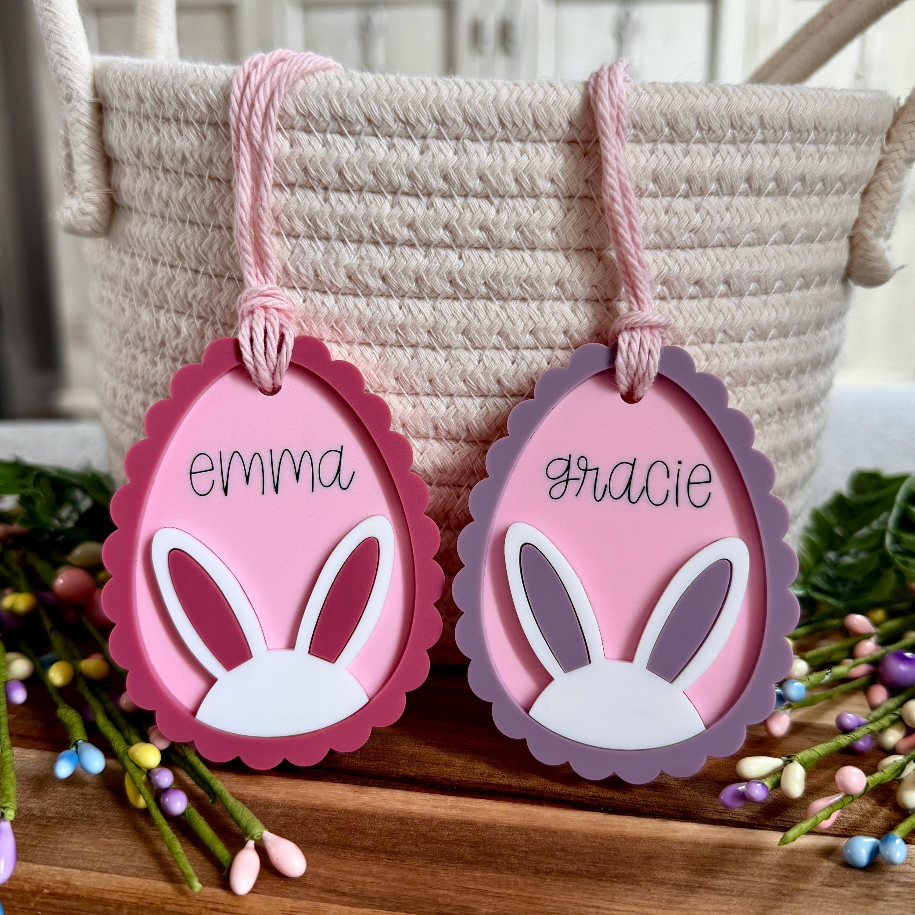 Personalized Bunny Basket Tag view 2