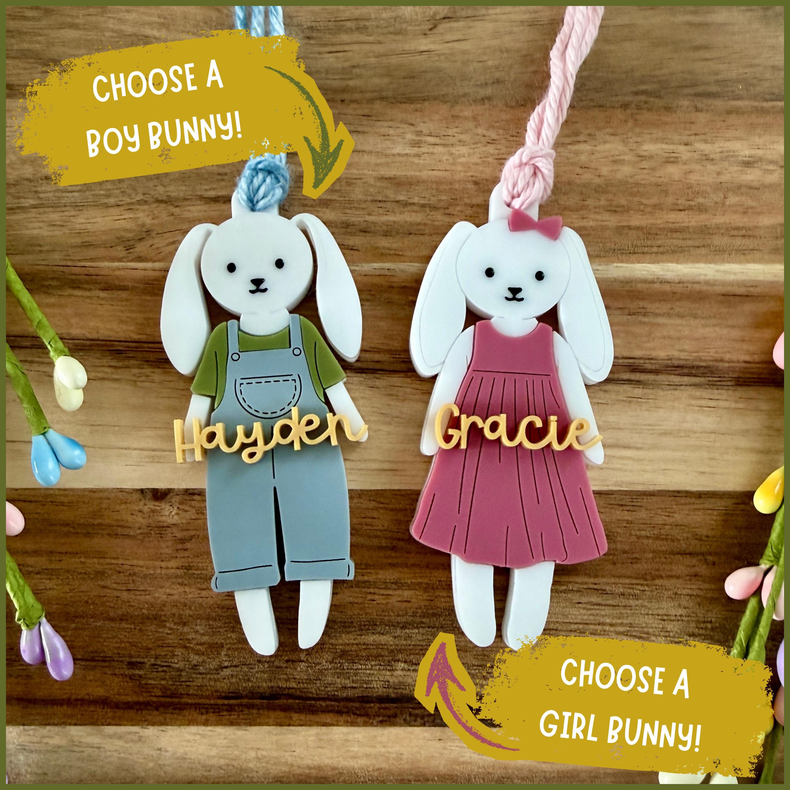 Personalized Bunny Easter Basket Tag view 5