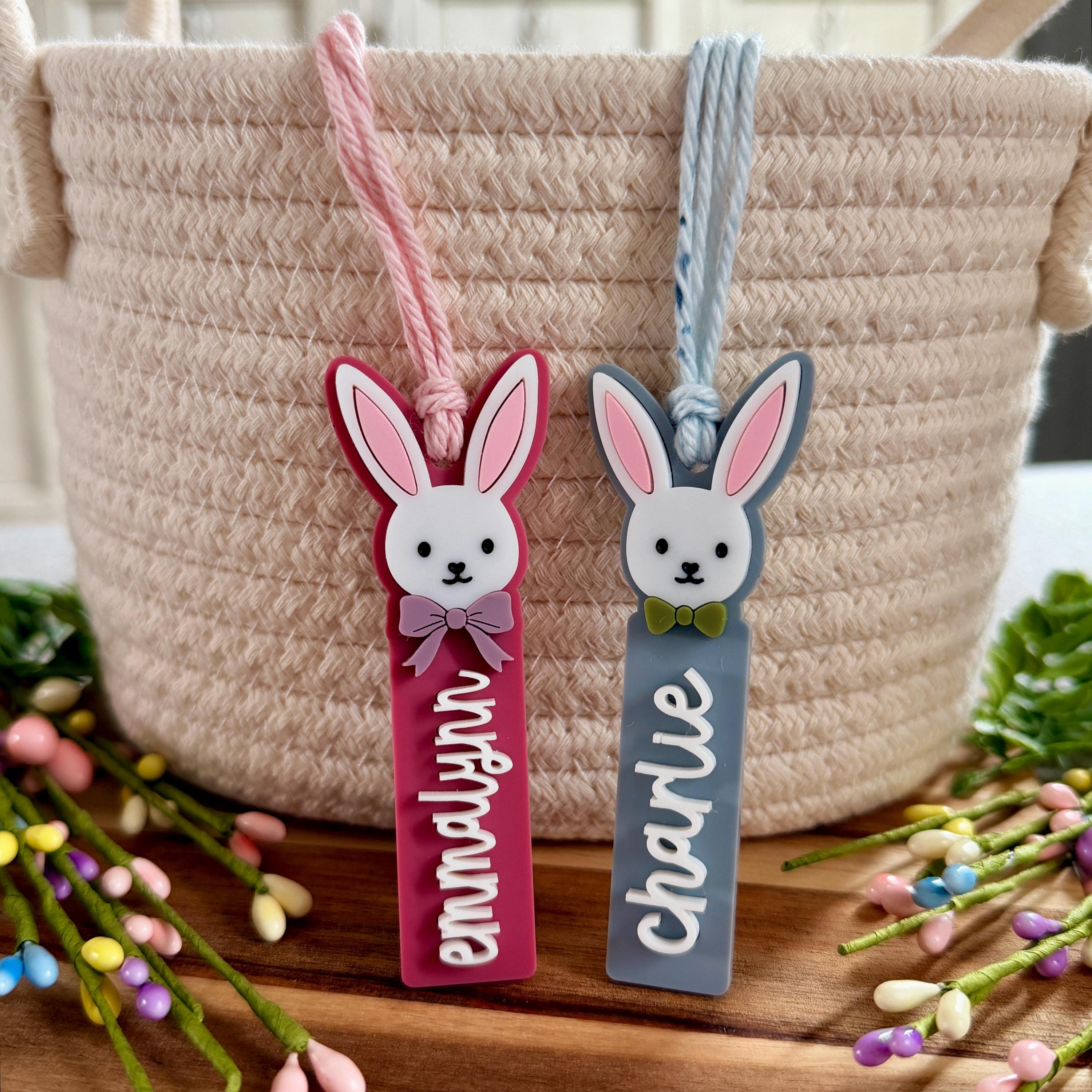 Personalized Bunny Easter Basket Tag view 2