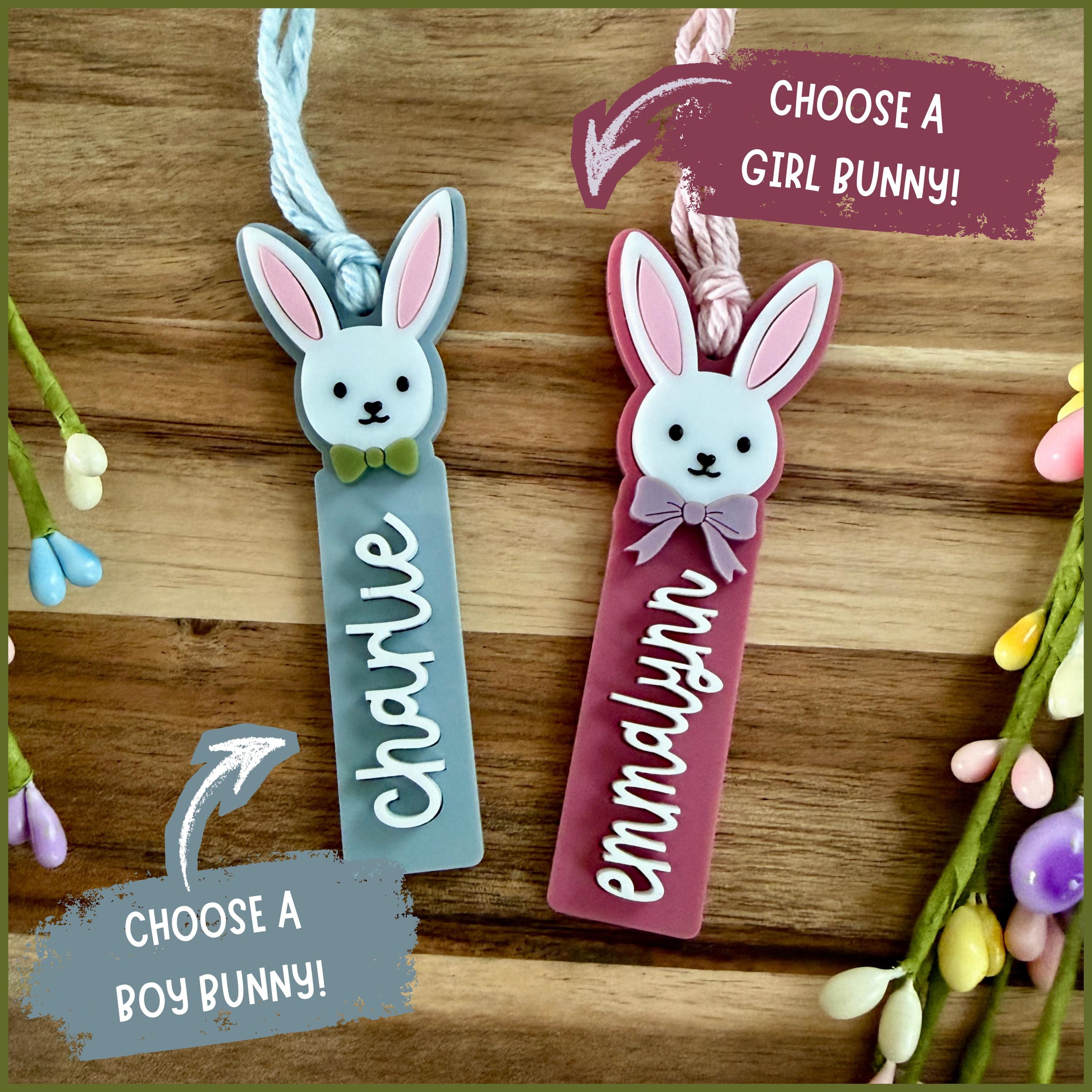 Personalized Bunny Easter Basket Tag view 3