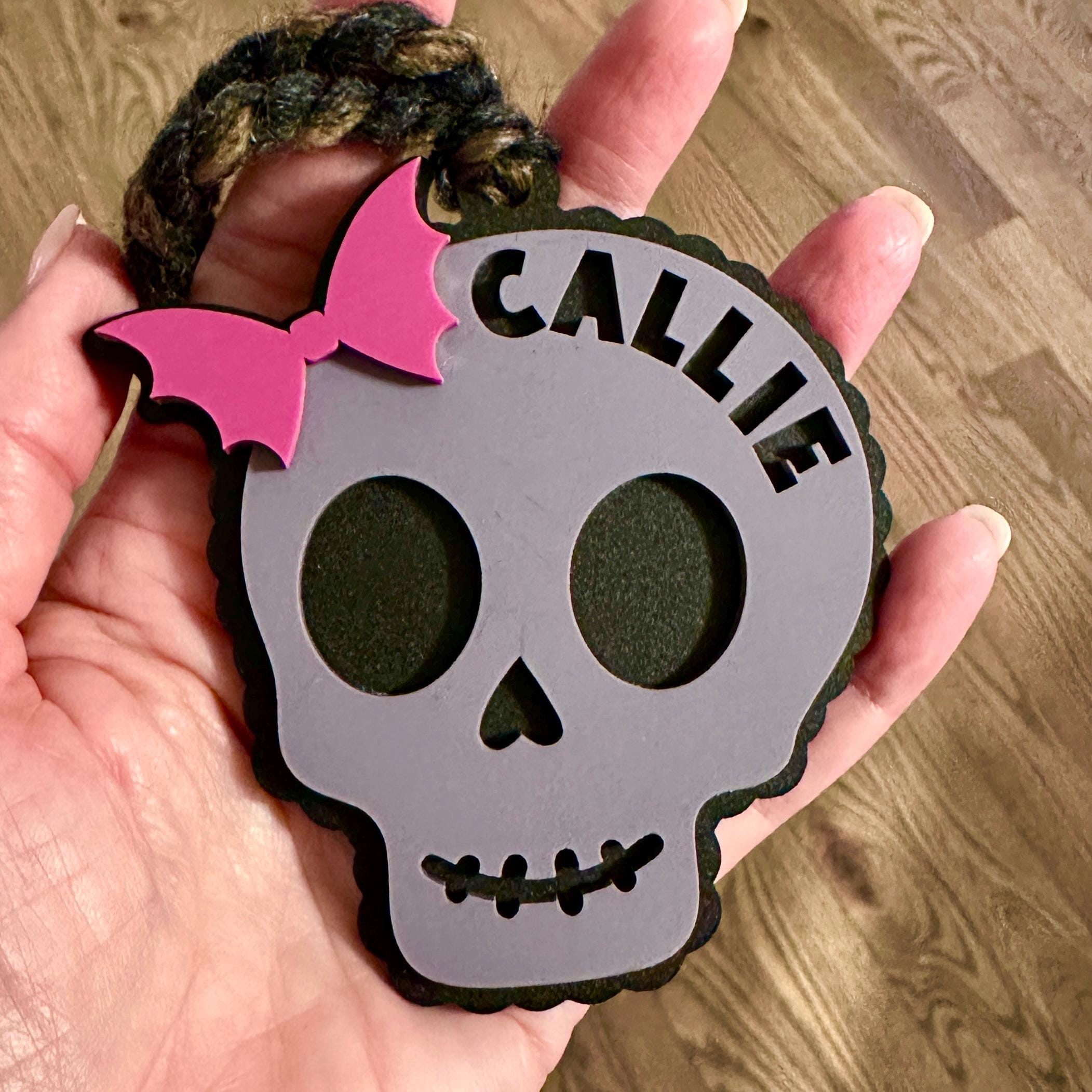 Halloween Basket Tag Boo Basket Tag Acrylic Skeleton Tag Personalized Boo Basket Tag Custom Halloween Tag Spooky Season Tag Trick Treat Tag view 2