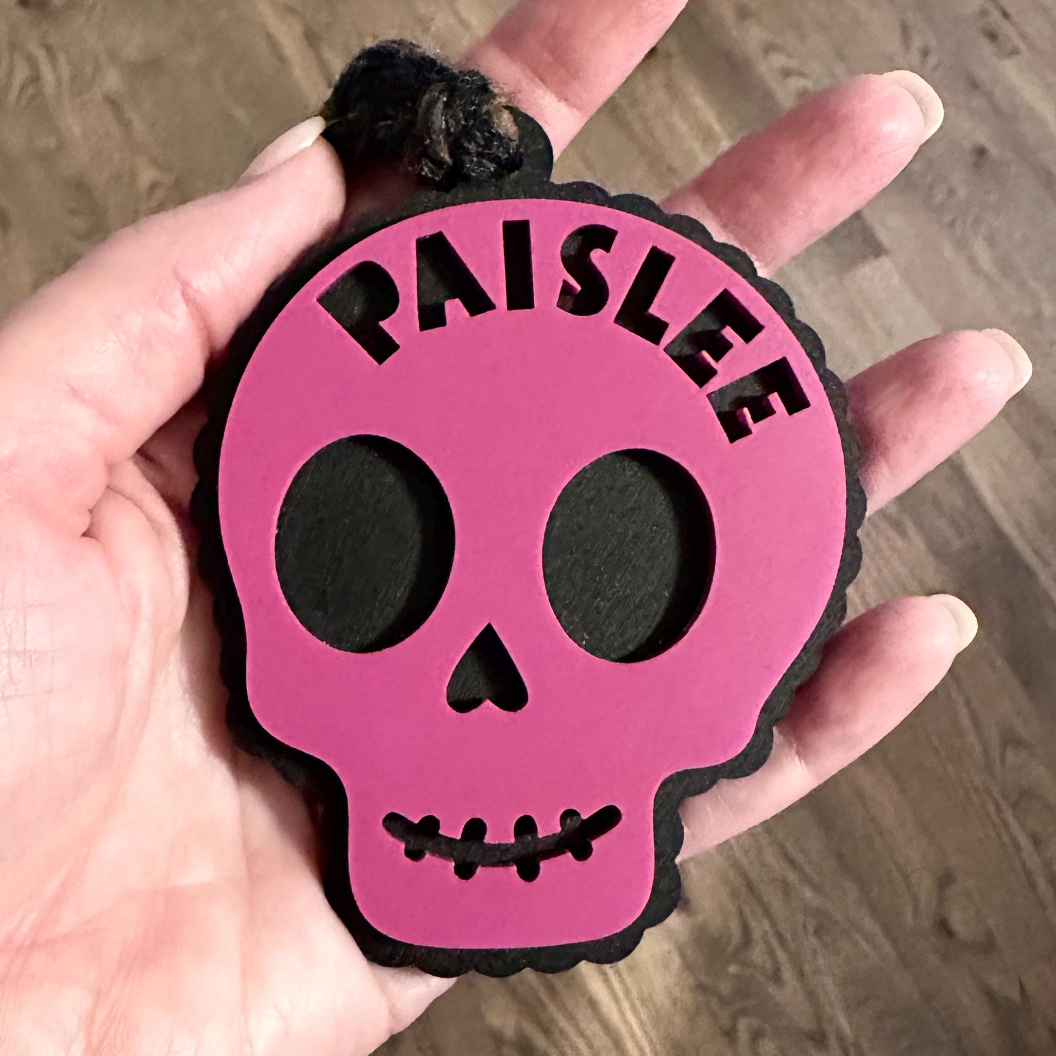 Halloween Basket Tag Boo Basket Tag Acrylic Skeleton Tag Personalized Boo Basket Tag Custom Halloween Tag Spooky Season Tag Trick Treat Tag view 3