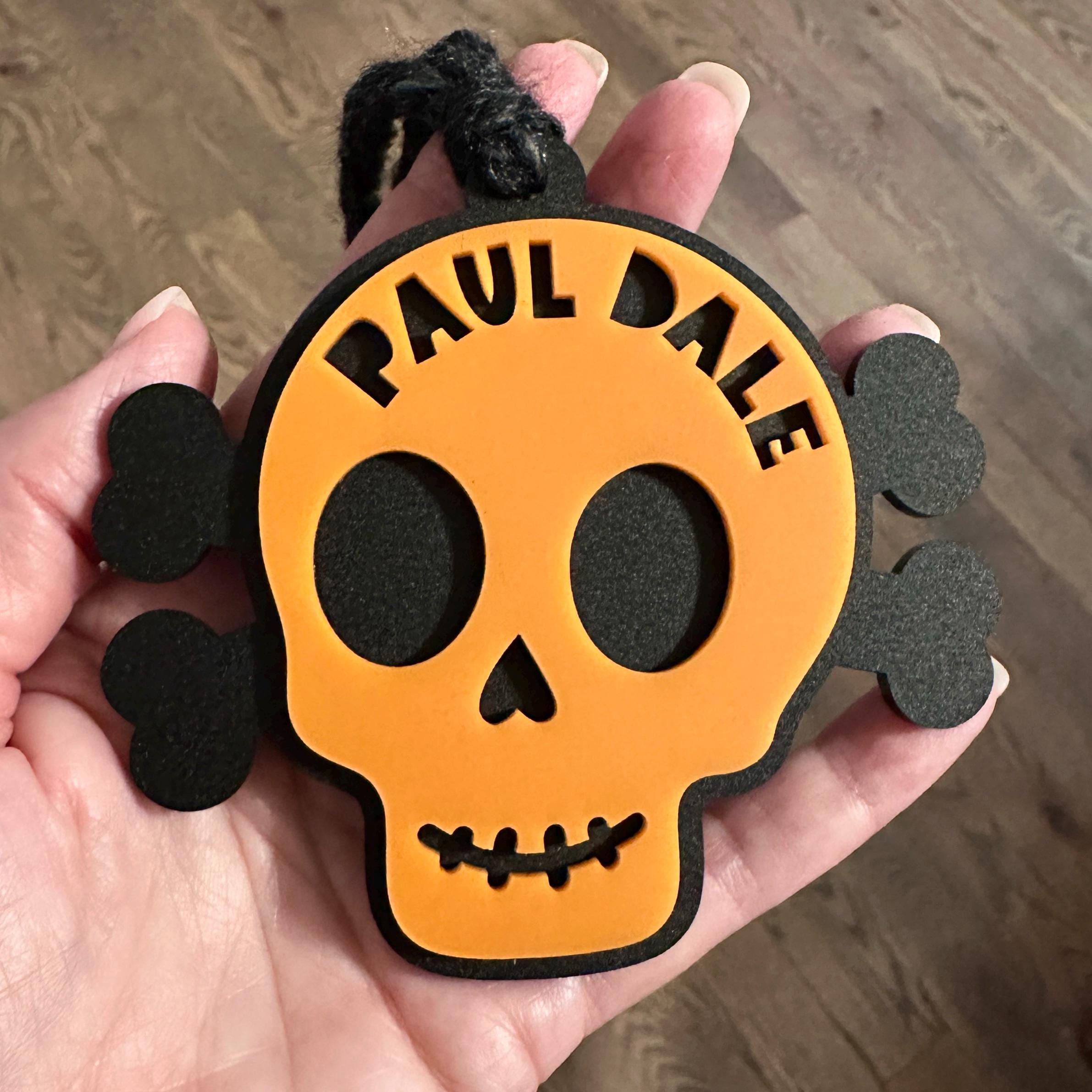 Halloween Basket Tag Boo Basket Tag Acrylic Skeleton Tag Personalized Boo Basket Tag Custom Halloween Tag Spooky Season Tag Trick Treat Tag view 4