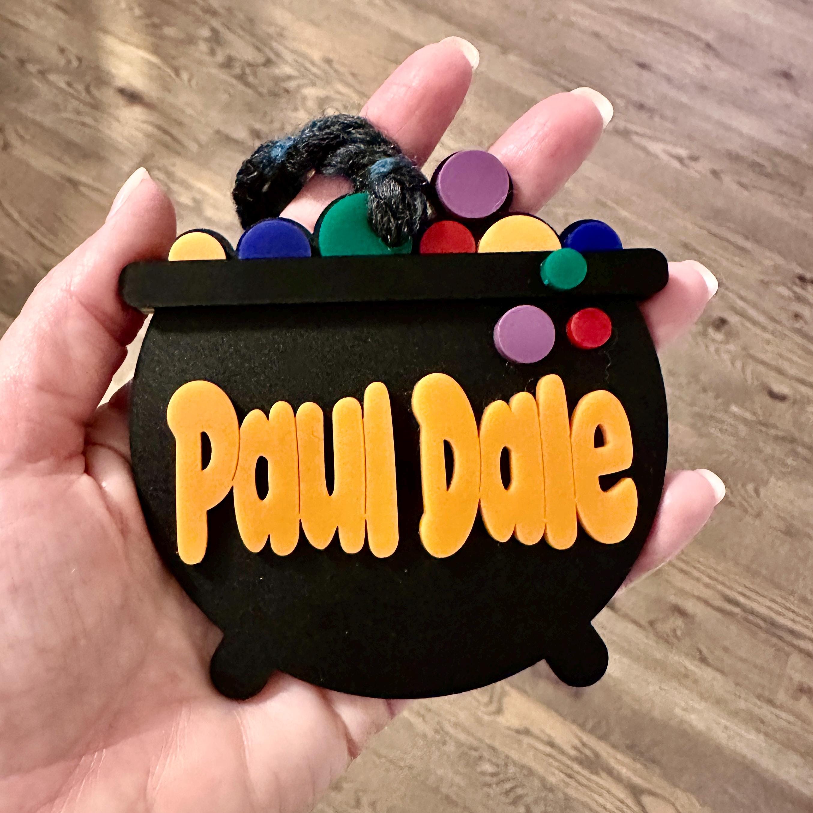 Halloween Basket Tag Boo Basket Tag Acrylic Cauldron Tag Personalized Boo Basket Tag Custom Halloween Tag Spooky Season Tag Trick Treat Tag view 2