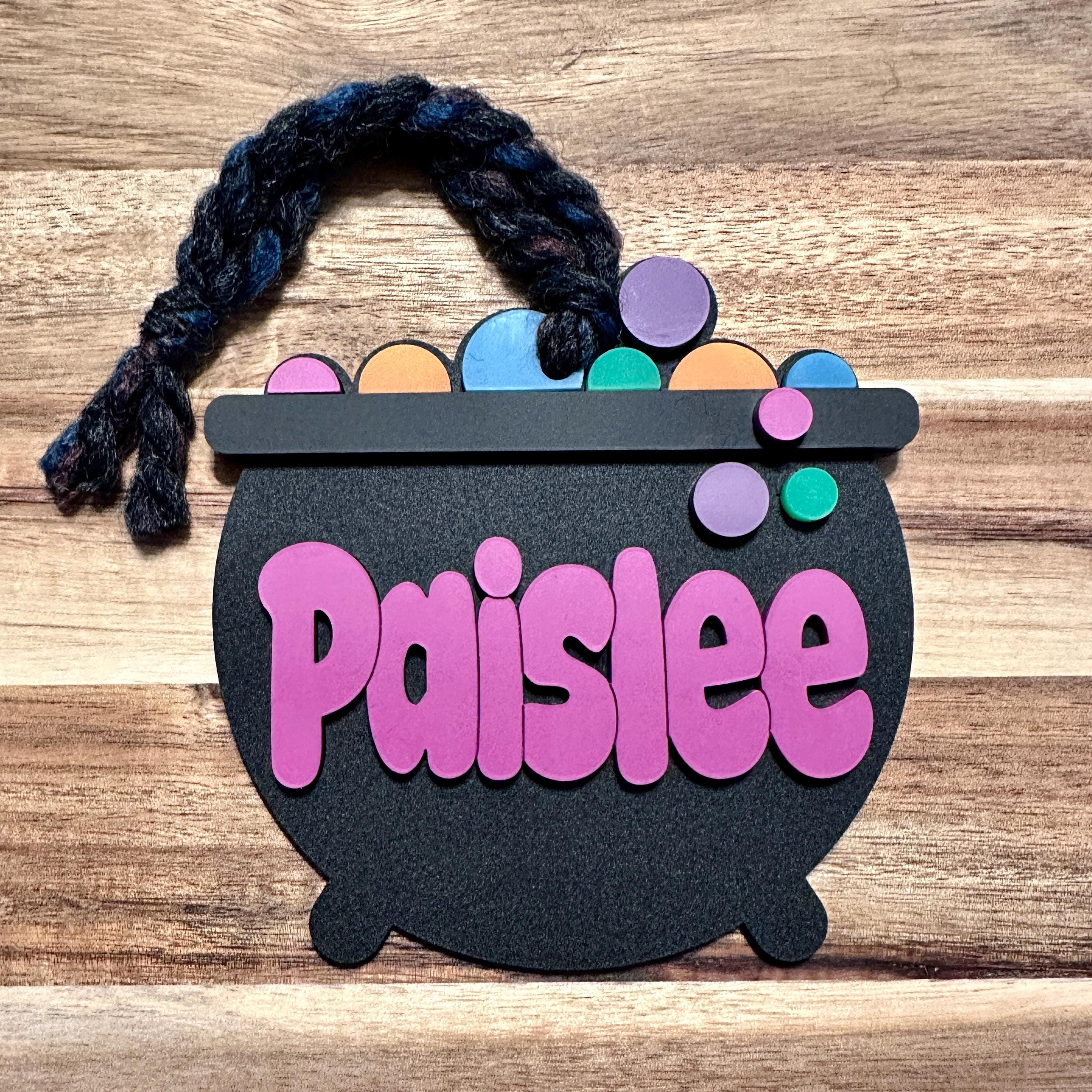 Halloween Basket Tag Boo Basket Tag Acrylic Cauldron Tag Personalized Boo Basket Tag Custom Halloween Tag Spooky Season Tag Trick Treat Tag view 3