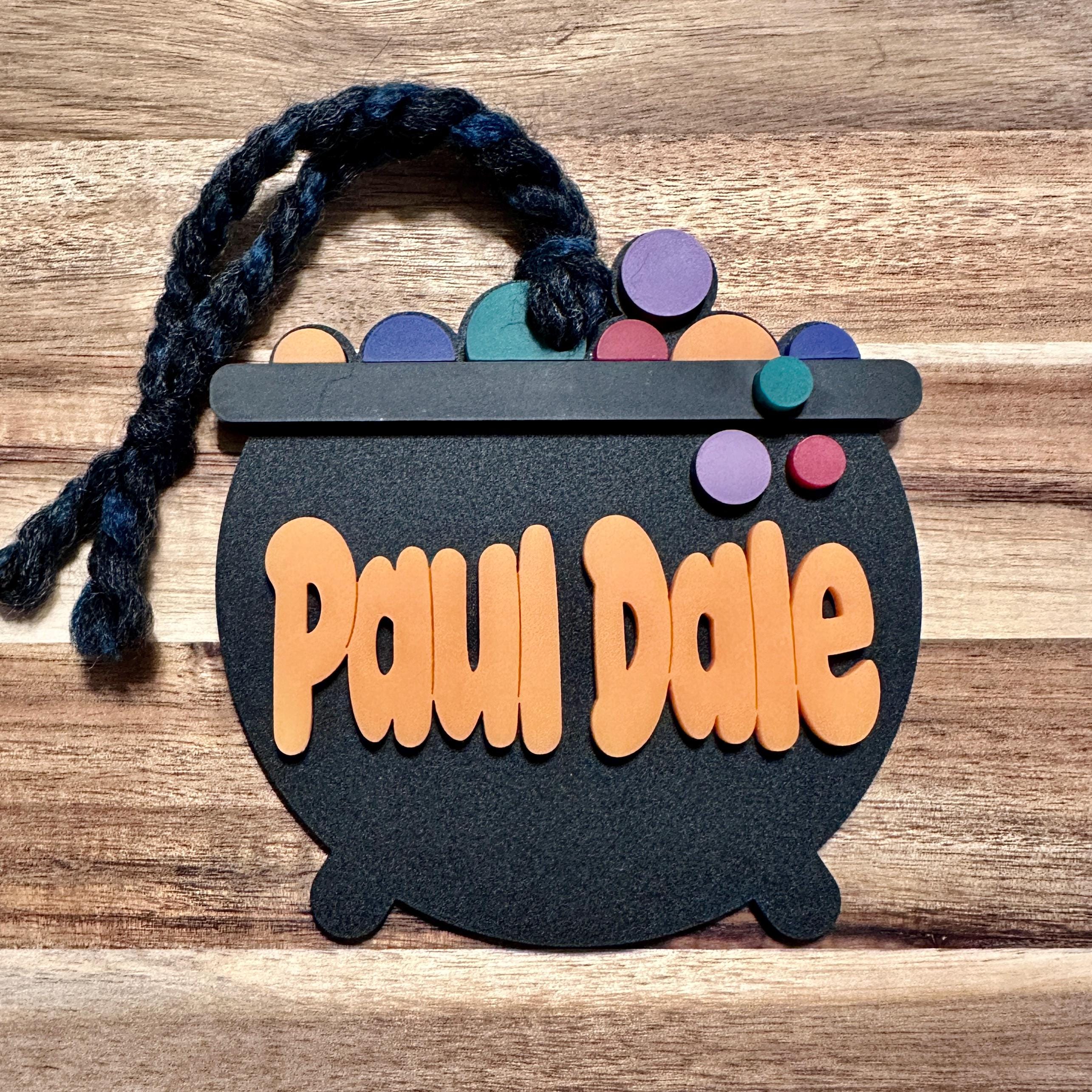 Halloween Basket Tag Boo Basket Tag Acrylic Cauldron Tag Personalized Boo Basket Tag Custom Halloween Tag Spooky Season Tag Trick Treat Tag view 4