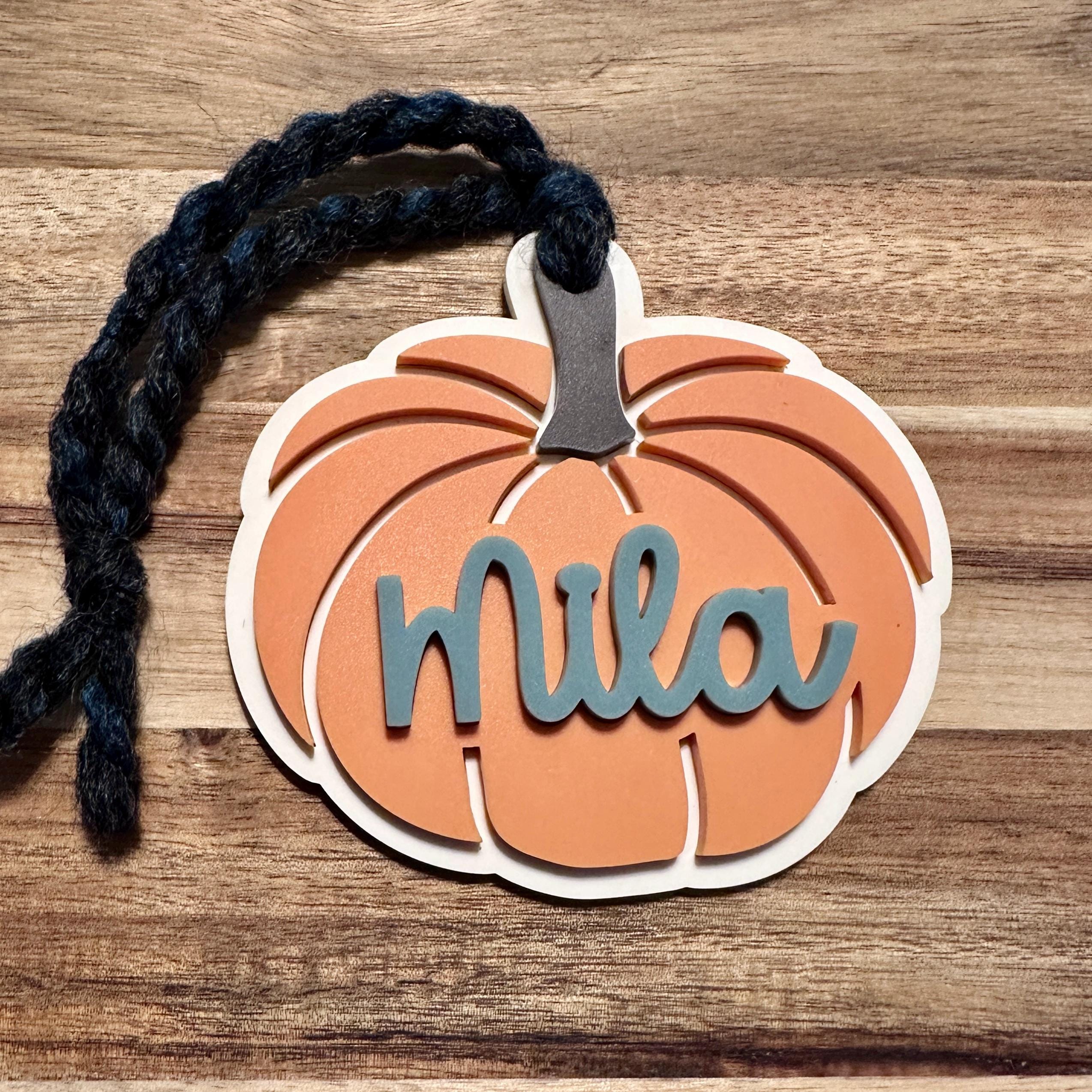 Halloween Basket Tag Boo Basket Tag Acrylic Pumpkin Tag Personalized Boo Basket Tag Custom Halloween Tag Spooky Season Tag Trick Treat Tag view 3