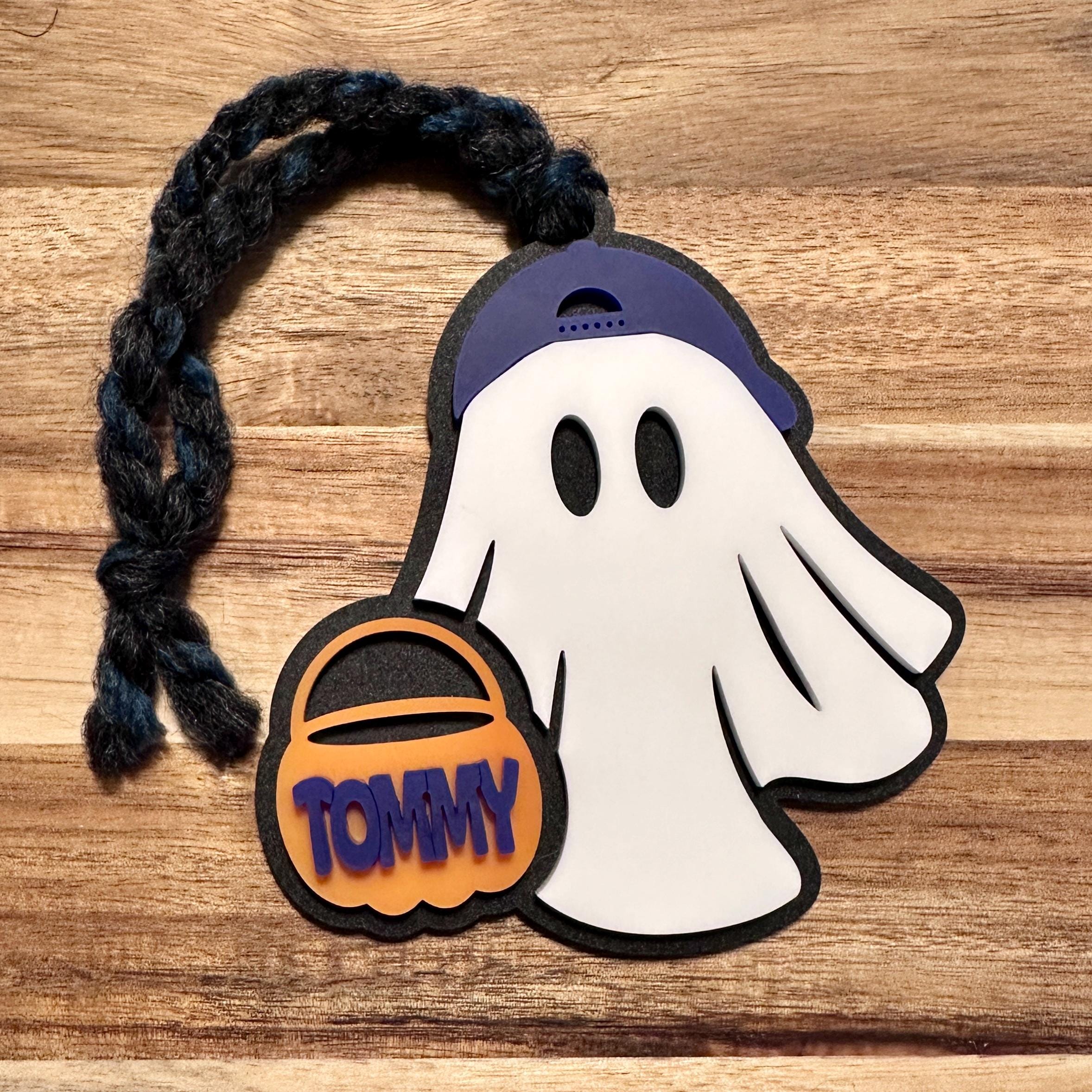 Halloween Basket Tag Boo Basket Tag Acrylic Ghost Tag Personalized Boo Basket Tag Custom Halloween Tag Spooky Season Tag Trick Treat Tag view 2