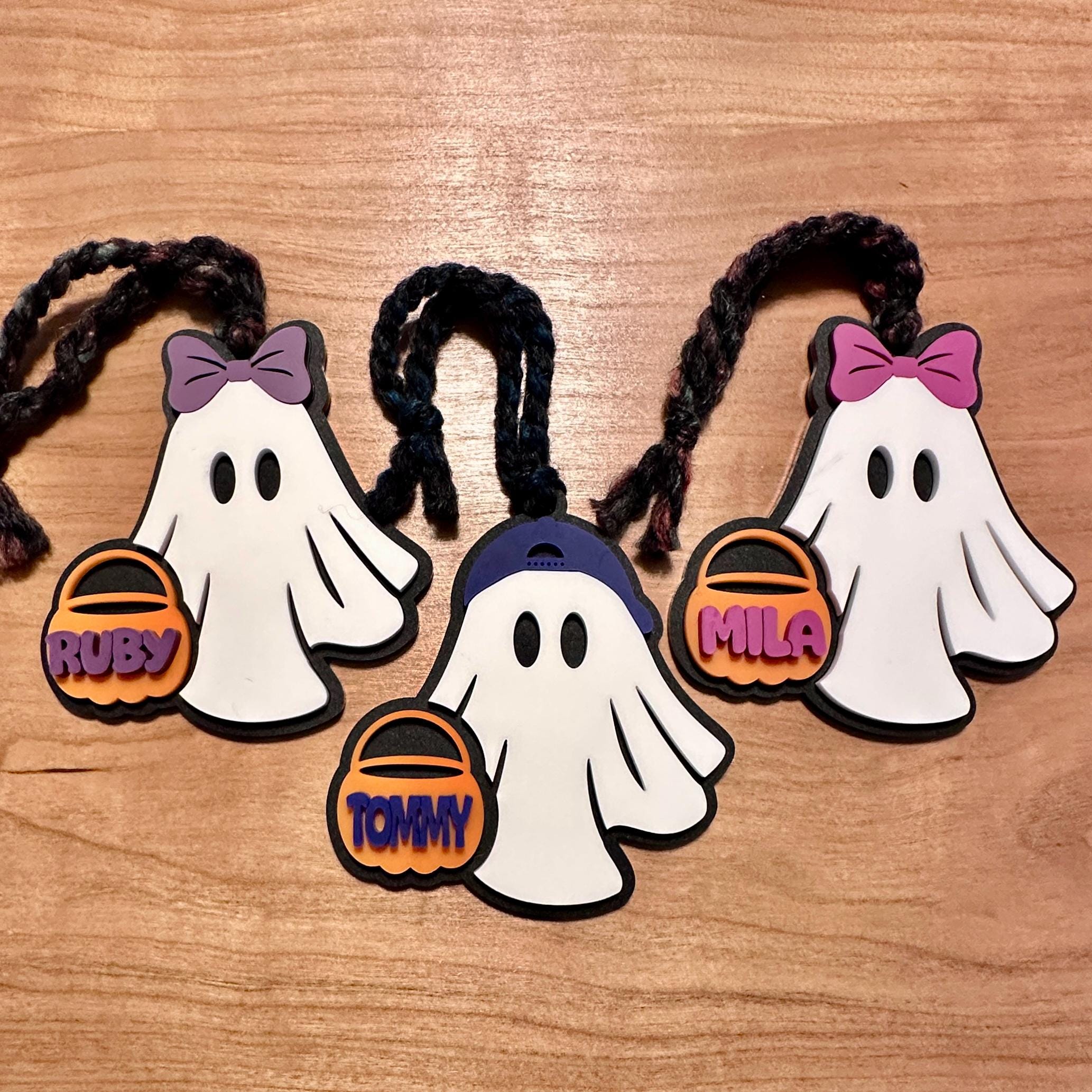 Halloween Basket Tag Boo Basket Tag Acrylic Ghost Tag Personalized Boo Basket Tag Custom Halloween Tag Spooky Season Tag Trick Treat Tag view 3