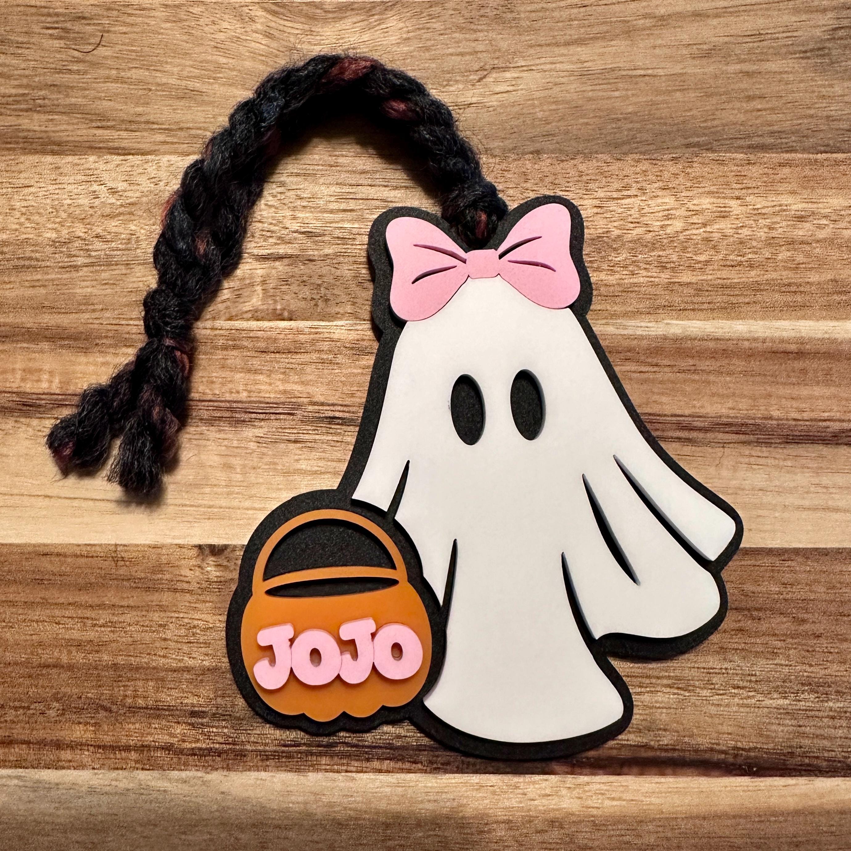 Halloween Basket Tag Boo Basket Tag Acrylic Ghost Tag Personalized Boo Basket Tag Custom Halloween Tag Spooky Season Tag Trick Treat Tag view 2