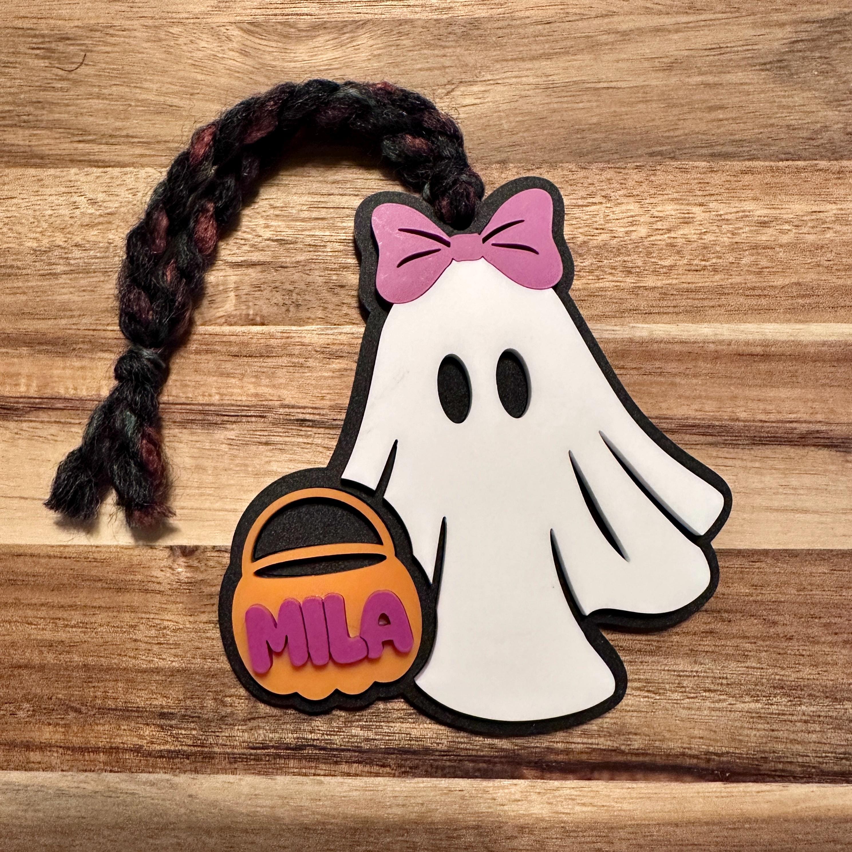 Halloween Basket Tag Boo Basket Tag Acrylic Ghost Tag Personalized Boo Basket Tag Custom Halloween Tag Spooky Season Tag Trick Treat Tag view 4
