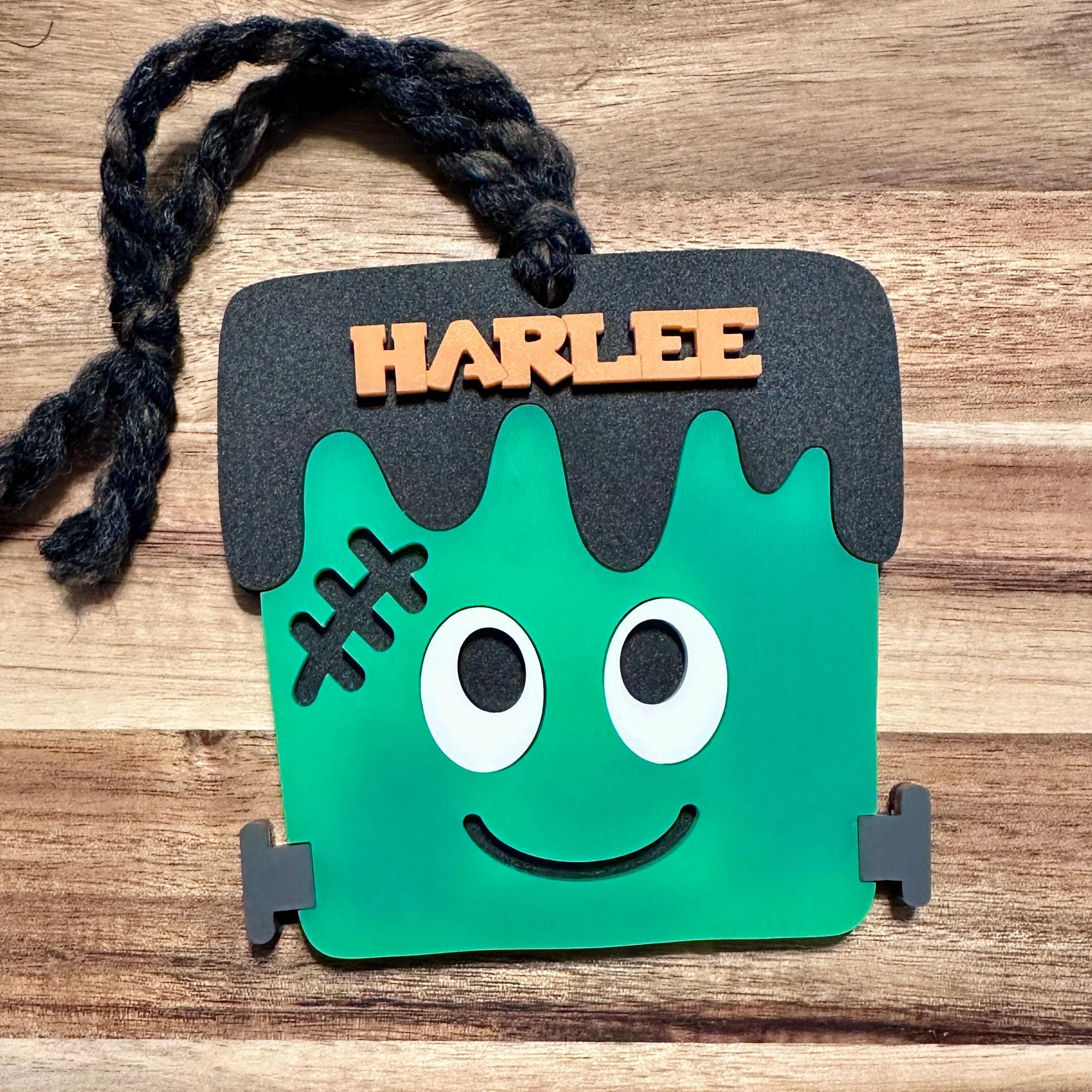 Halloween Basket Tag Boo Basket Tag Acrylic Monster Tag Personalized Boo Basket Tag Custom Halloween Tag Spooky Season Tag Trick Treat Tag view 2