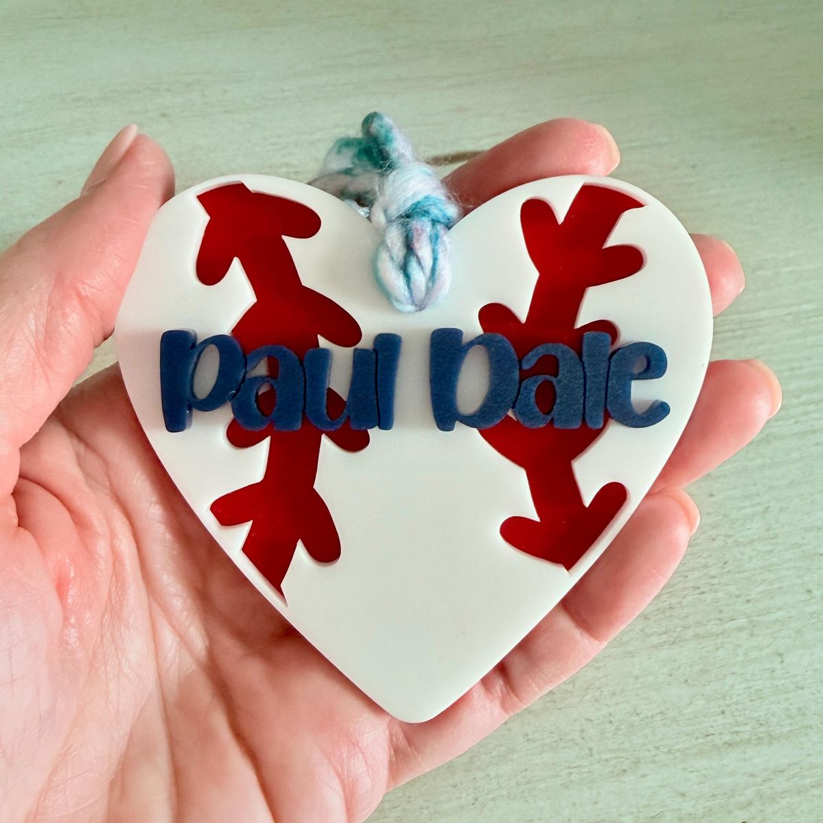 Baseball Heart Personalized Valentines Day Tag