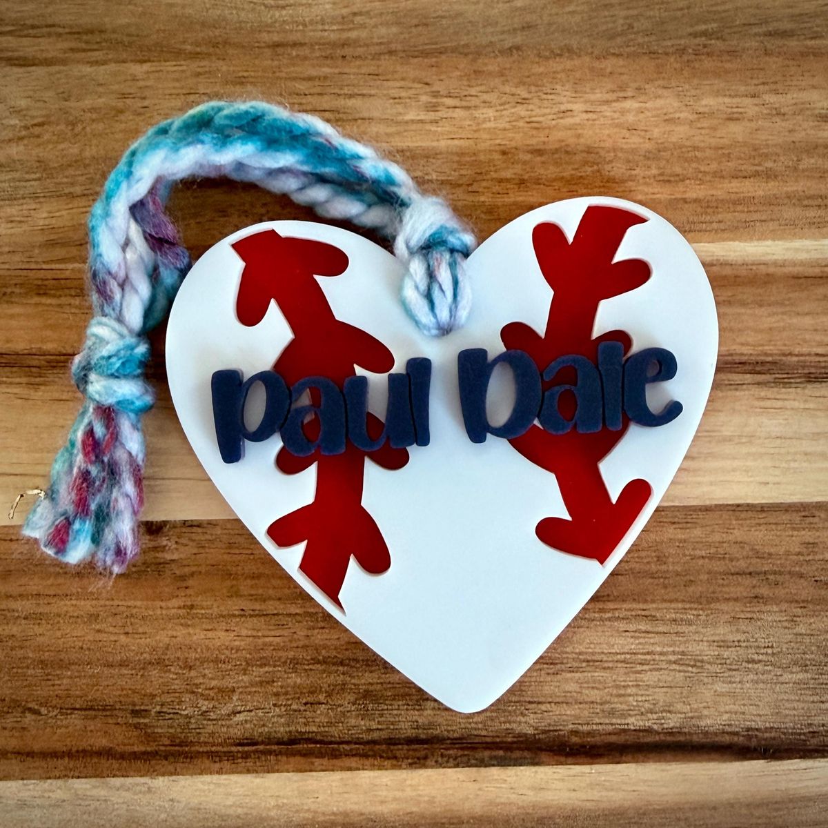 Baseball Heart Personalized Valentines Day Tag view 2