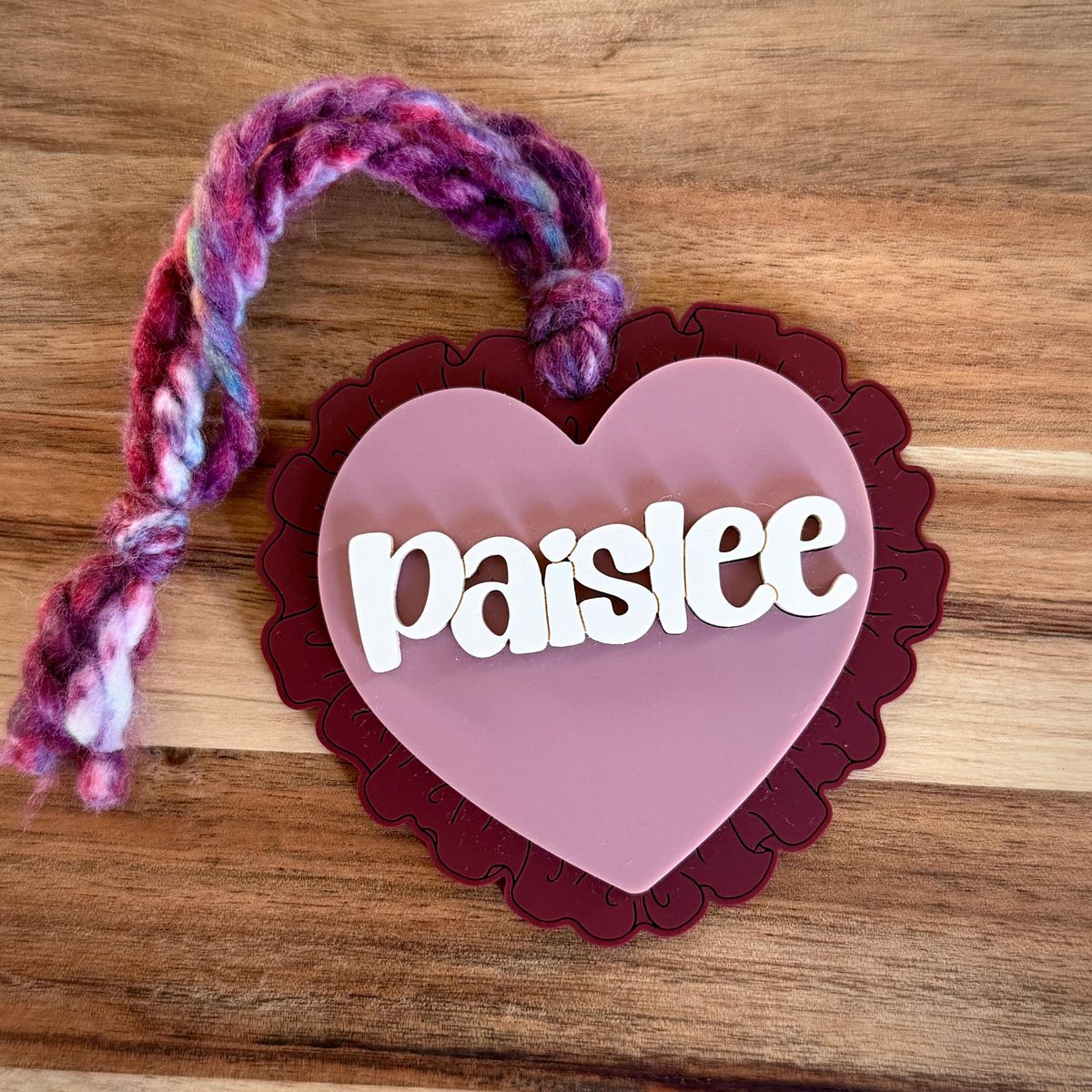 Personalized Scalloped Heart Valentines Day Tag view 2