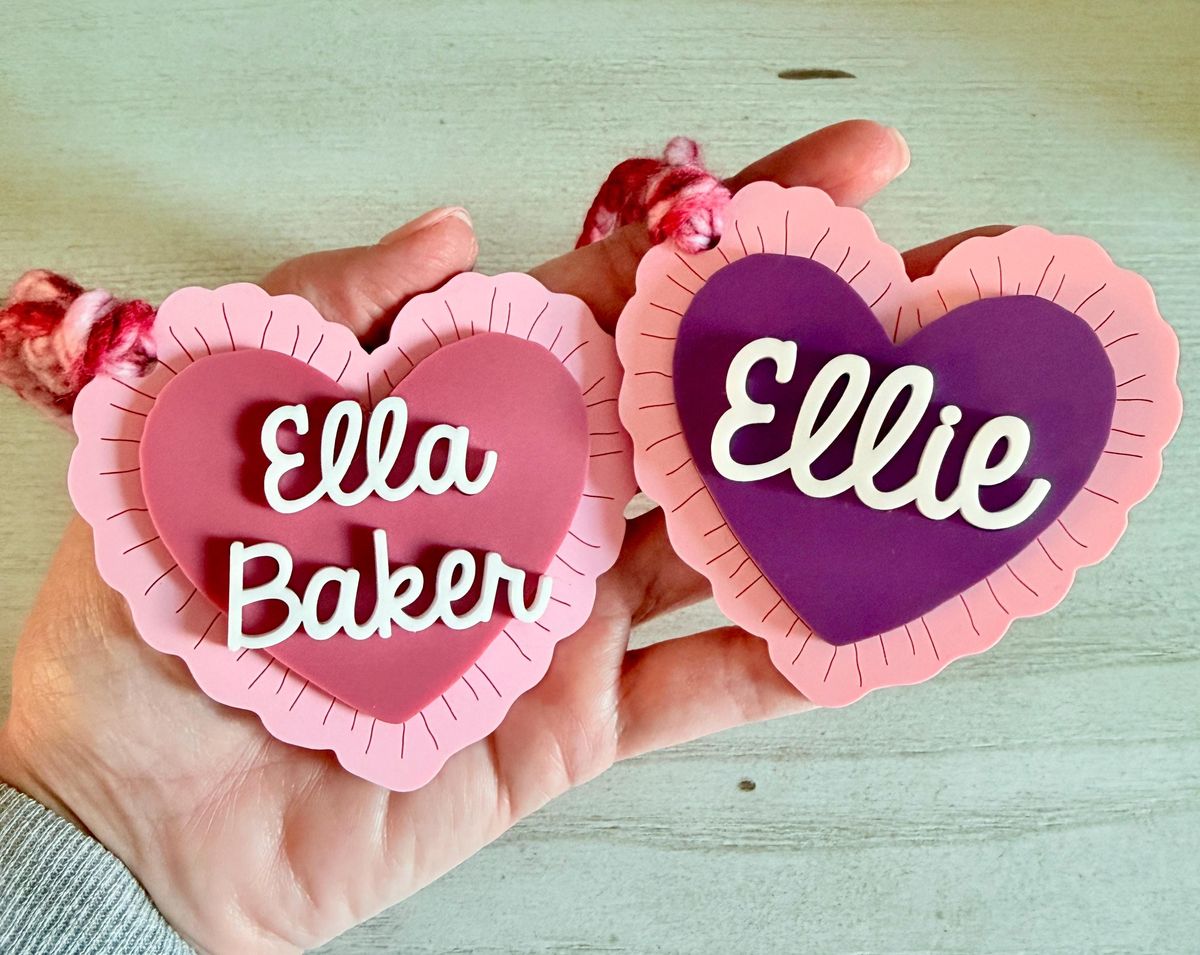 Layered Heart Personalized Valentines Day Tag