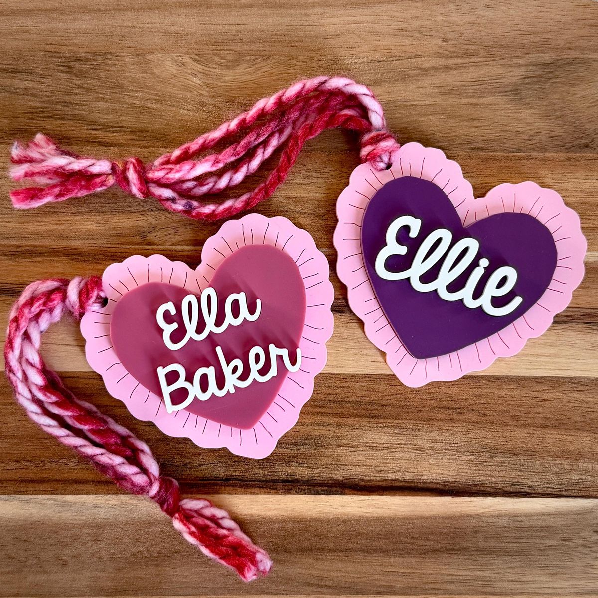 Layered Heart Personalized Valentines Day Tag view 2