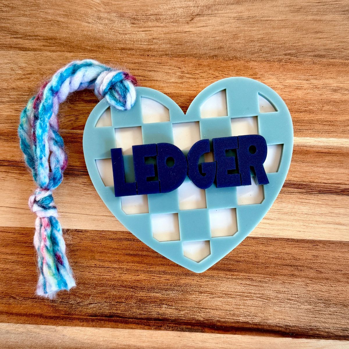 Checkerboard Heart Personalized Valentines Day Tag view 4
